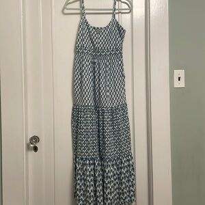 Boden Strappy Jersey Maxi Dress - Chesapeake Woodblock Bloom